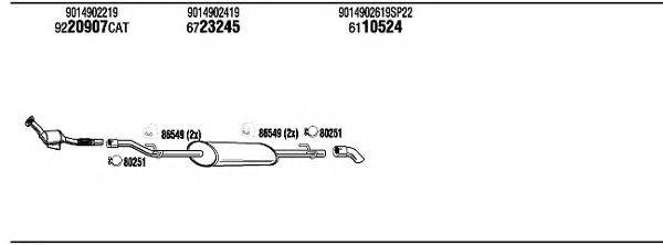 WALKER MBT08725 Система випуску ОГ