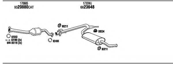 WALKER PEH16750 Система випуску ОГ