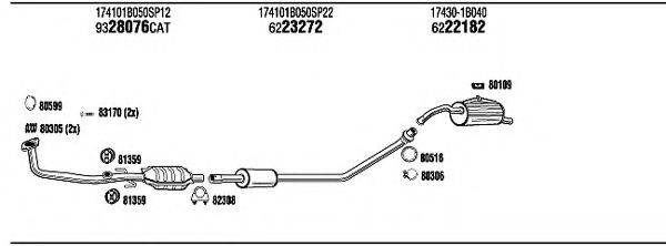 WALKER TOH05400 Система випуску ОГ