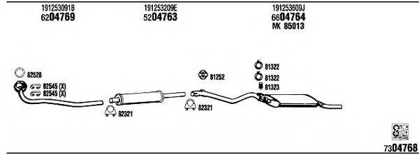 WALKER VW20414 Система випуску ОГ