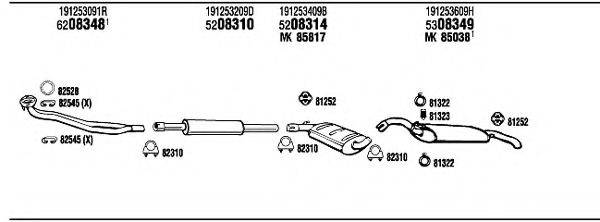 WALKER VW20454 Система випуску ОГ