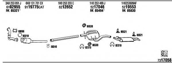 WALKER VW23027 Система випуску ОГ