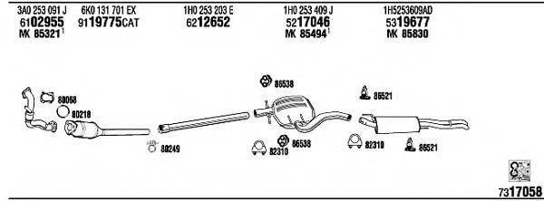 WALKER VW25023 Система випуску ОГ