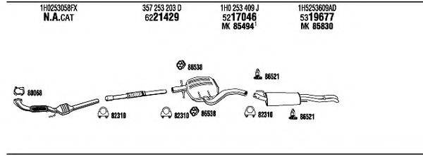 WALKER VW25069 Система випуску ОГ