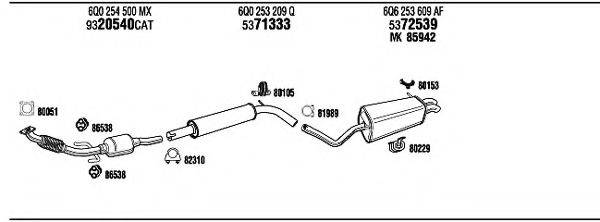 WALKER VW27001 Система випуску ОГ