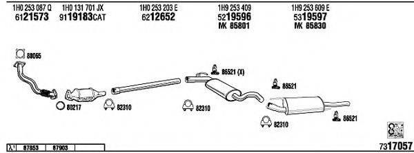 WALKER VW36084 Система випуску ОГ