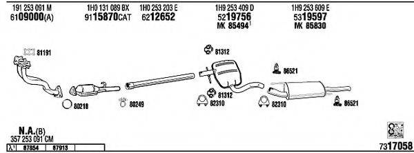 WALKER VW36092 Система випуску ОГ