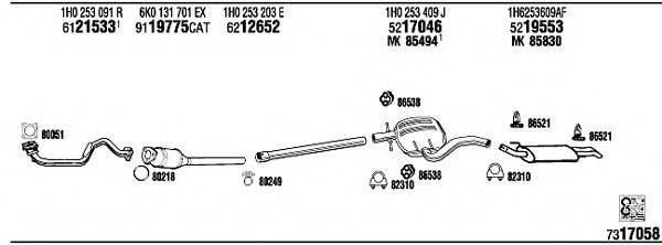 WALKER VW36128 Система випуску ОГ