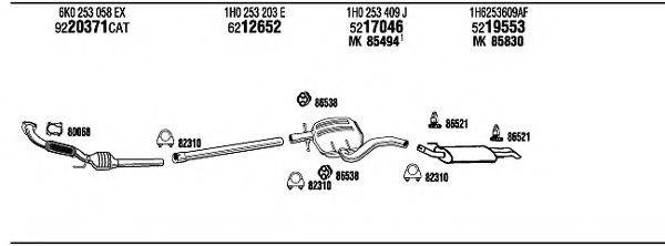 WALKER VW36149 Система випуску ОГ