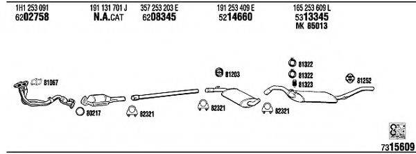 WALKER VW40164 Система випуску ОГ