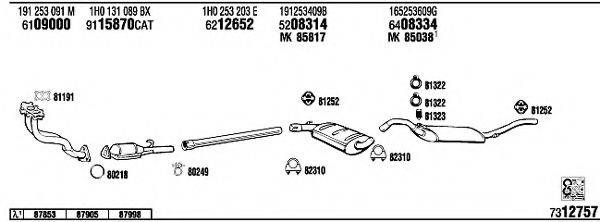 WALKER VW40171 Система випуску ОГ