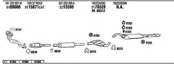 WALKER VW40173 Система випуску ОГ