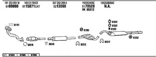 WALKER VW40184 Система випуску ОГ