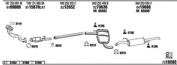 WALKER VW50927 Система випуску ОГ