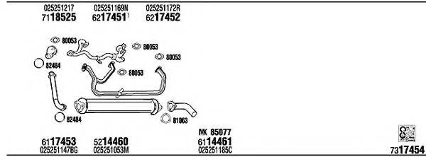 WALKER VW72218 Система випуску ОГ