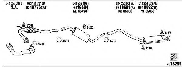 WALKER VW72264 Система випуску ОГ