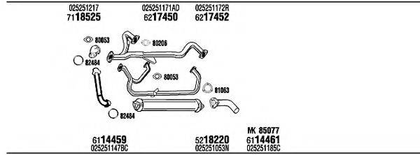 WALKER VW72285 Система випуску ОГ