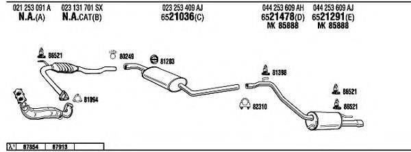 WALKER VW72305 Система випуску ОГ