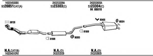 WALKER VWH17806 Система випуску ОГ