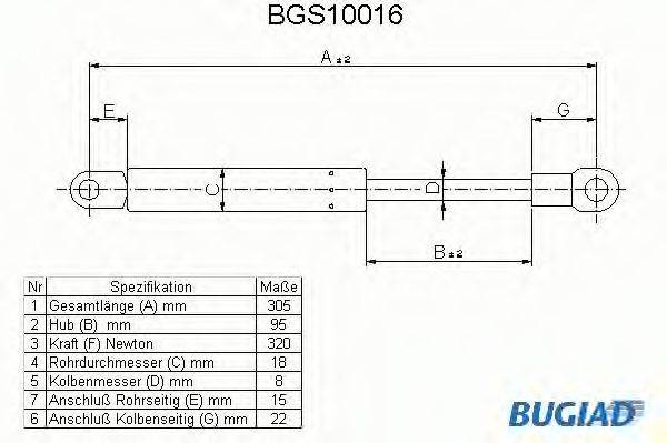 ALFA ROMEO 60537380 Газова пружина, кришка багажника