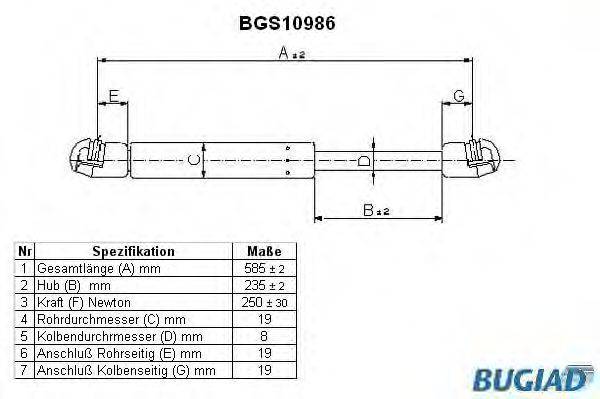 VAG 1H9 827 550 A Газова пружина, капот