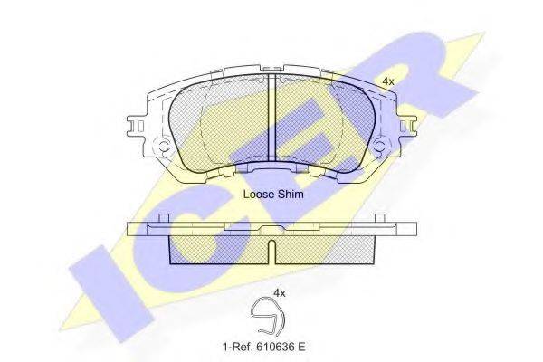 ICER 182180 Комплект гальмівних колодок, дискове гальмо