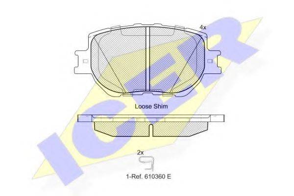 ICER 182200 Комплект гальмівних колодок, дискове гальмо