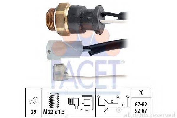 FACET 75603 Термивимикач, вентилятор радіатора