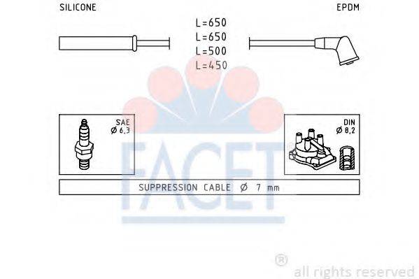FACET 49741 Комплект дротів запалювання