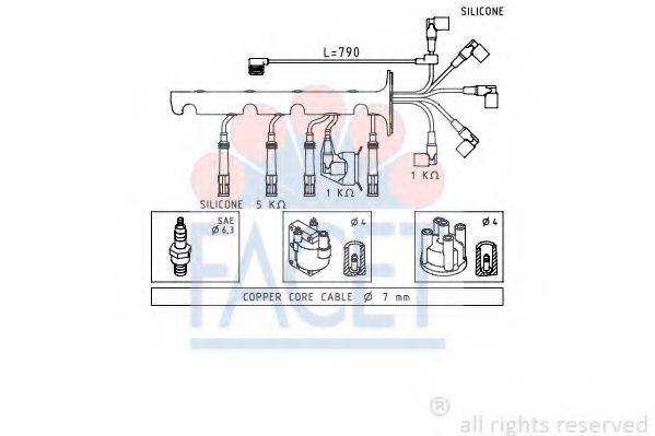 FACET 48573 Комплект дротів запалювання