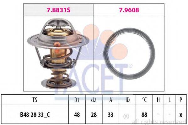 FACET 78831 Термостат, охолоджуюча рідина