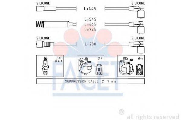 FACET 48524 Комплект дротів запалювання