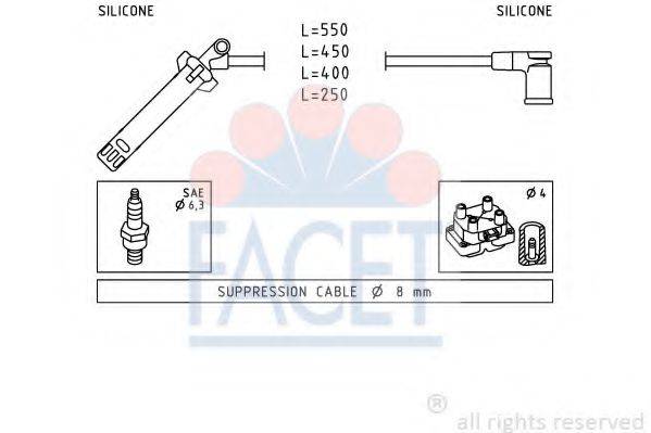 FACET 49976 Комплект дротів запалювання