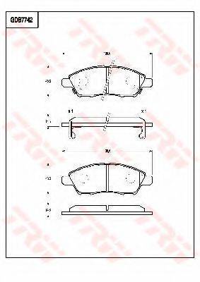 TRW GDB7742 Комплект гальмівних колодок, дискове гальмо