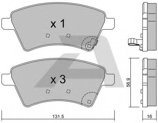 AISIN BPFI1020 Комплект гальмівних колодок, дискове гальмо