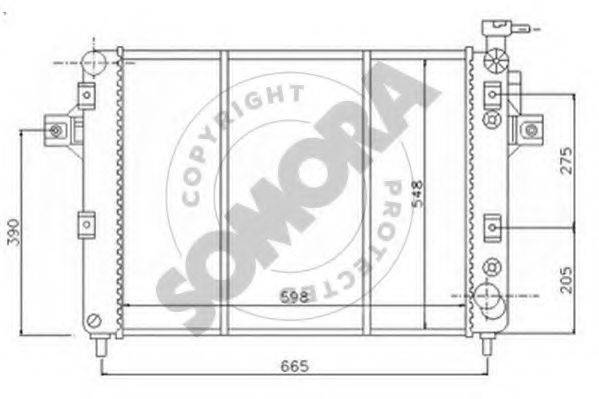 SOMORA 195540A Радіатор, охолодження двигуна