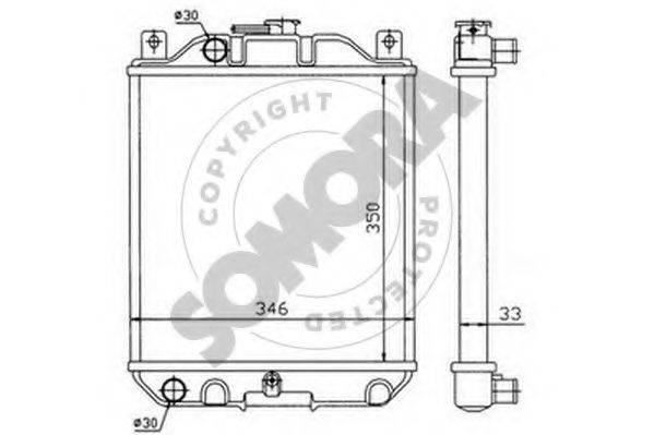 SOMORA 301440 Радіатор, охолодження двигуна