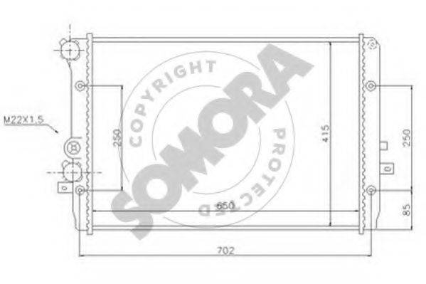 SOMORA 350940B Радіатор, охолодження двигуна