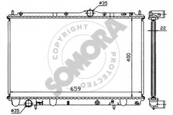 SOMORA 361240 Радіатор, охолодження двигуна