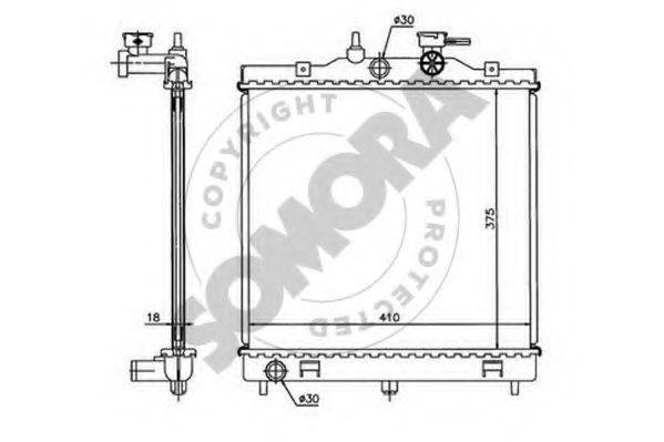 SOMORA 111040A Радіатор, охолодження двигуна
