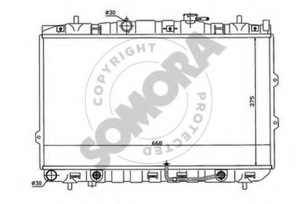 SOMORA 112040B Радіатор, охолодження двигуна