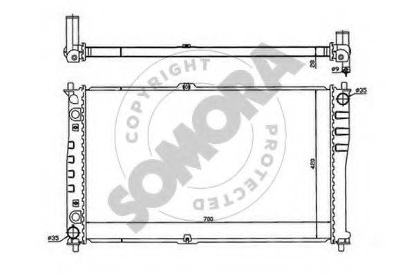 SOMORA 115040 Радіатор, охолодження двигуна