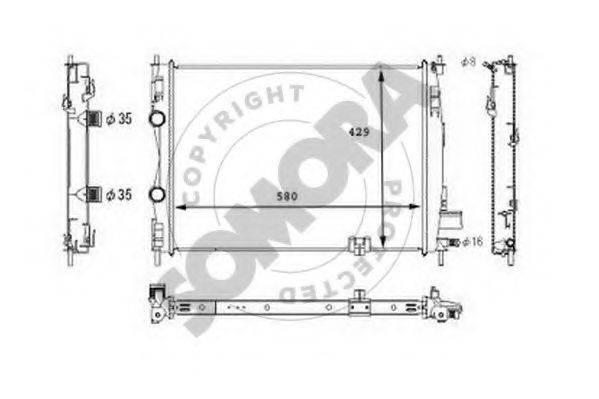 SOMORA 198040 Радіатор, охолодження двигуна