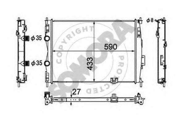 SOMORA 198040C Радіатор, охолодження двигуна