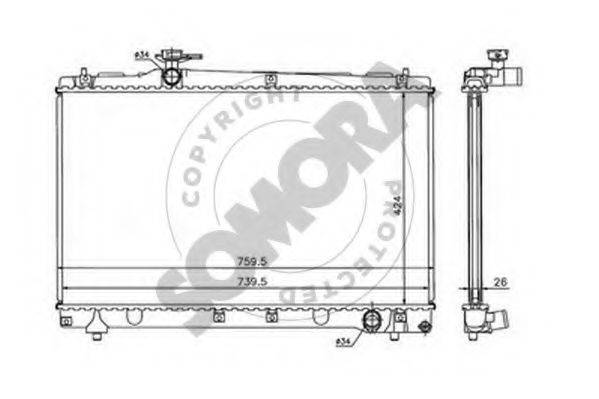 SOMORA 311740K Радіатор, охолодження двигуна