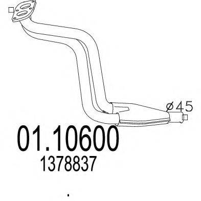 FIAT 1378837 Труба вихлопного газу