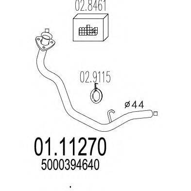 MTS 0111270 Труба вихлопного газу