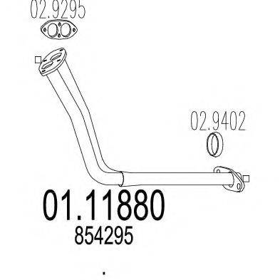 MTS 0111880 Труба вихлопного газу
