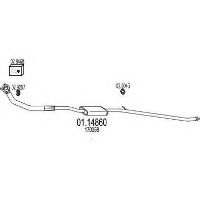 MTS 0114860 Труба вихлопного газу