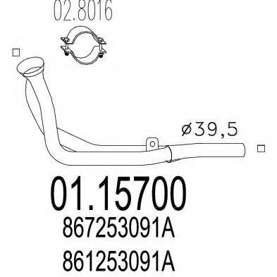 MTS 0115700 Труба вихлопного газу